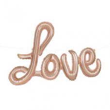 Ballons lettres géantes love rose gold