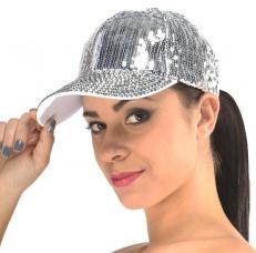 casquette a paillettes argent