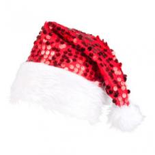 bonnet de noel paillete rouge qualite superieur