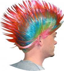 perruque punk multicolore