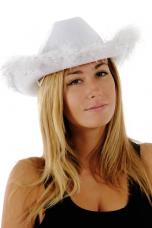 chapeau cowgirl blanc