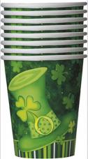 8 gobelets chapeau saint patrick