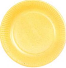 assiettes en carton de couleur Jaune