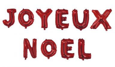 ballons lettres joyeux noel rouge