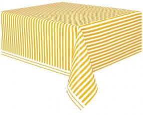 nappe plastique rayee jaune et blanche