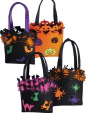 sac halloween decore et plumes