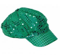 casquette disco verte a paillettes