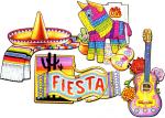 Lot de 4 Décorations Fiesta Mexicaine
