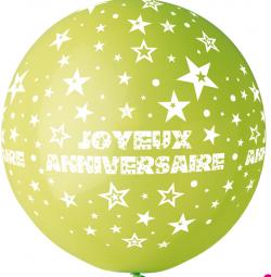 Ballon Géant Joyeux Anniversaire Vert Anis
