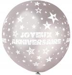 Ballon Géant Joyeux Anniversaire Argent