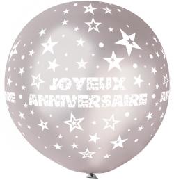 Ballon Géant Joyeux Anniversaire Argent