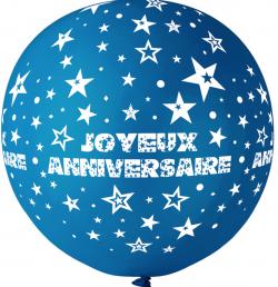 Ballon Géant Joyeux Anniversaire Bleu Roi
