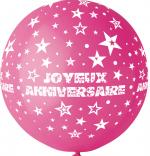 Ballon Géant Joyeux Anniversaire Fuchsia