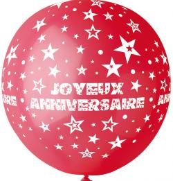 Ballon Géant Joyeux Anniversaire Rouge