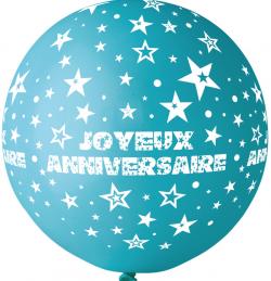 Ballon Géant Joyeux Anniversaire Turquoise