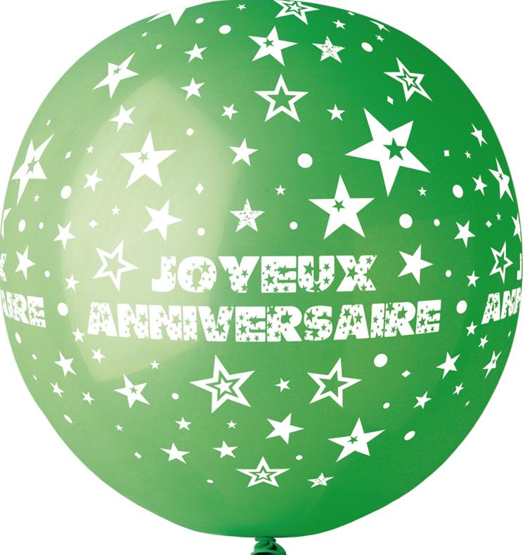 ballon géant joyeux anniversaire vert