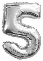 Ballon Chiffre 5 Argent Petit Modèle