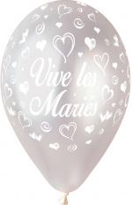 Ballons vive les mariés Argent