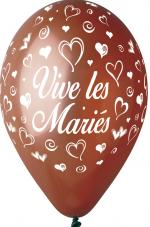 Ballons vive les mariés Chocolat 