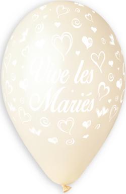 Ballons vive les mariés Ivoire 