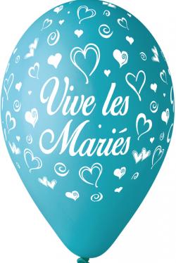 Ballons vive les mariés Turquoise 