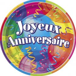 Assiettes en Carton Joyeux Anniversaire