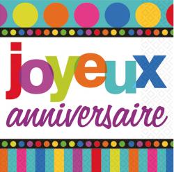 Serviettes Joyeux Anniversaire Rigolotes