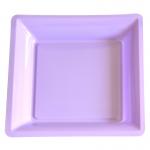 Paquet de 12 assiettes plastique carrées Lilas