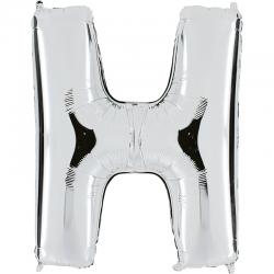 Ballon Lettre H Métallisé Argent