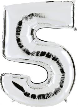 Ballon Chiffre 5 Argent Géant