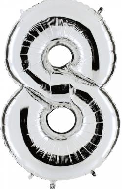 Ballon Chiffre 8 Argent Géant