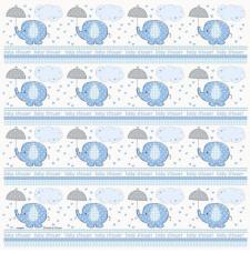 Papier cadeau baby shower éléphant bleu