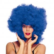 perruque super afro bleu