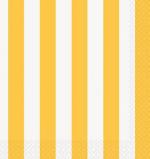 Serviettes en Papier Rayures Jaunes et Blanches