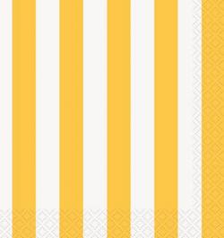Serviettes en Papier Rayures Jaunes et Blanches