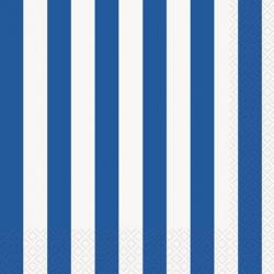Serviettes en Papier Rayures Bleues et Blanches