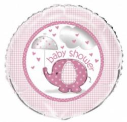 Ballon aluminium baby shower éléphant rose