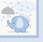 16 Serviettes baby shower éléphant bleu