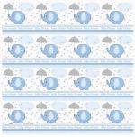 Papier cadeau baby shower éléphant bleu