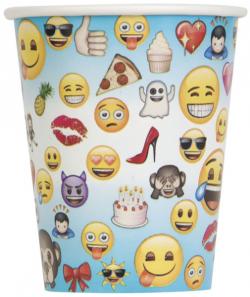 8 Gobelets anniversaire Emoji Smiley 