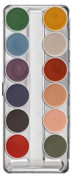 Palette maquillage fard gras 12 couleurs interferenz