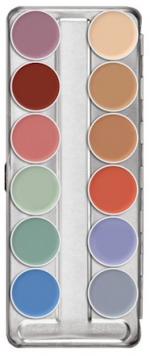 Palette maquillage fard gras 12 couleurs supracolor