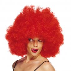 perruque super afro rouge
