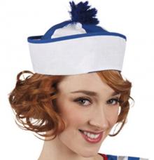 chapeau marin pompon bleu 