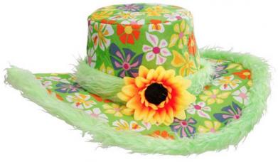 chapeau fleuri annees 60 vert