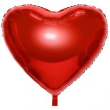 ballon metallise coeur rouge