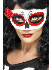 masque mexicain de la mort avec rose