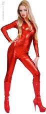 combinaison femme latex rouge