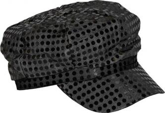 casquette disco noire a paillettes