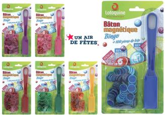 Trousse pour accessoires de Loto et Bingo pions batons en toile nylon Rouge